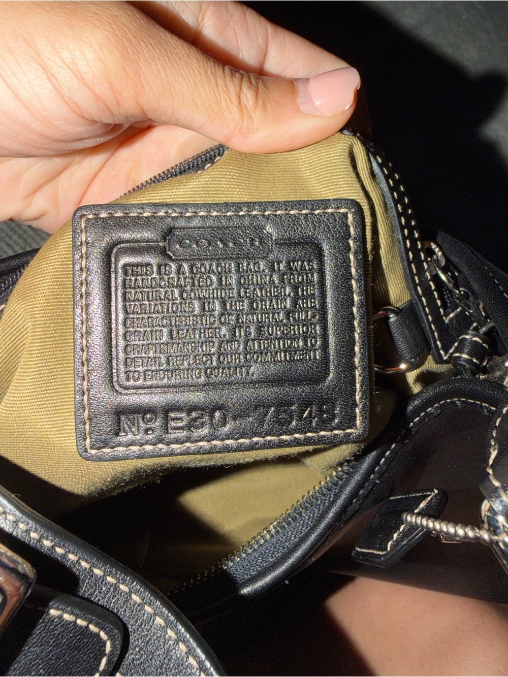 NWT Vintage Coach Black Leather Hampton Hobo Bag - Picture 5 of 6
